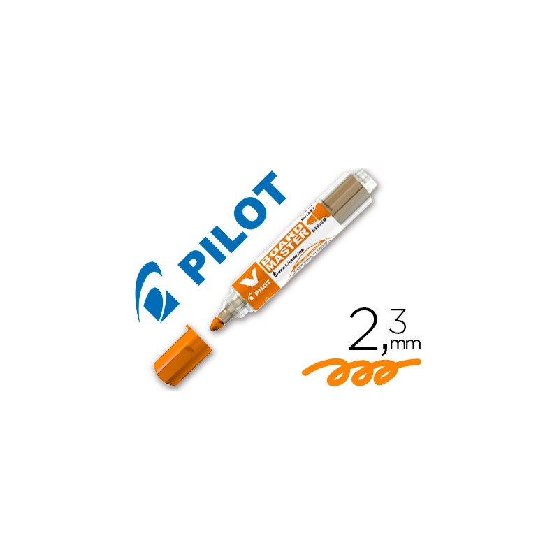 Rotulador pilot v board master para pizarra blanca naranja tinta liquida trazo 2,3mm