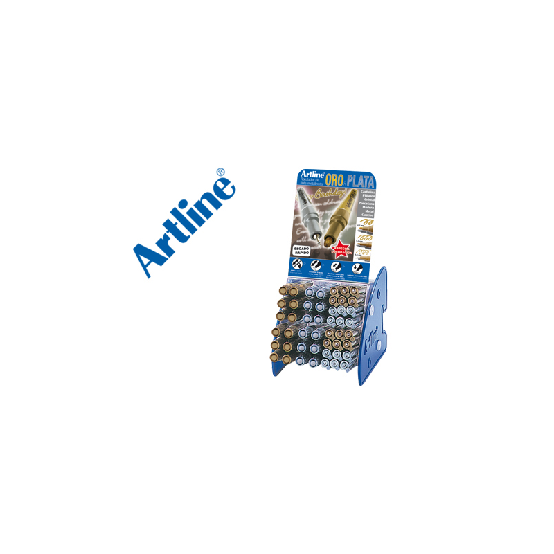 Rotulador artline marcador permanente tinta metalica gama oro y plata ek-900-999 expositor de 48 unidades