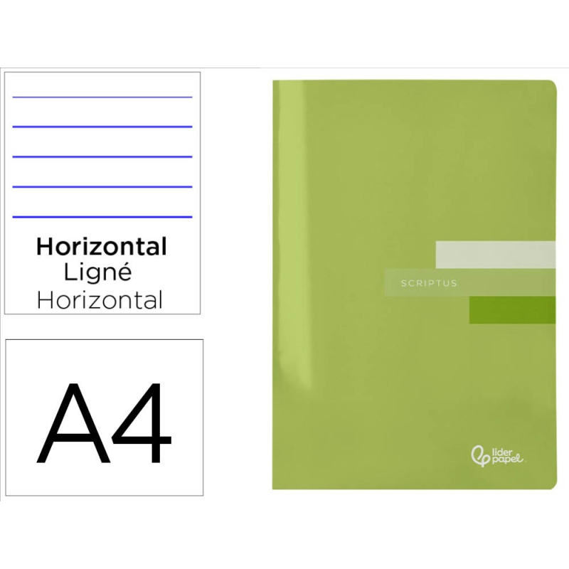 Libreta liderpapel scriptus a4 48 hojas 90gr horizontal con margen