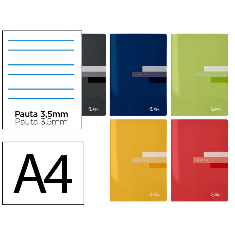 Libreta liderpapel scriptus a4 48 hojas 90gr pauta 4ª 3.5mm con margen