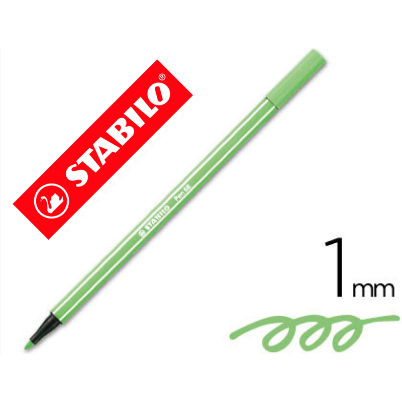 Rotulador stabilo acuarelable pen 68 verde hielo punta gruesa 1mm