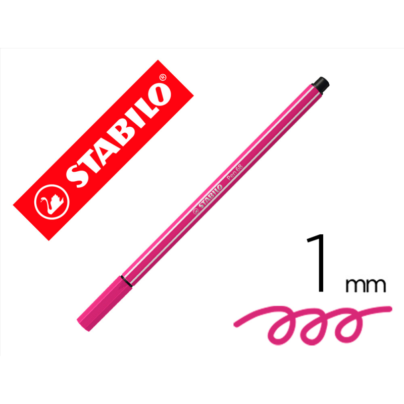 Rotulador stabilo acuarelable pen 68 rosa punta gruesa 1mm