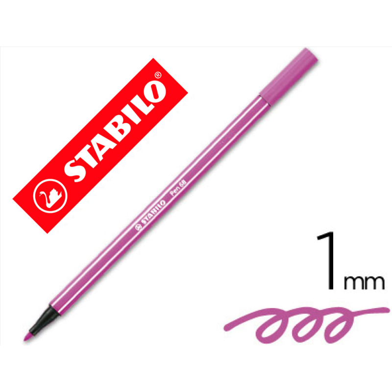 Rotulador stabilo acuarelable pen 68 lila punta gruesa 1mm