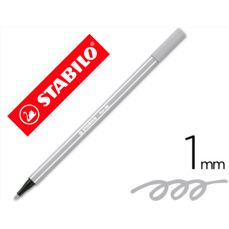 Rotulador stabilo acuarelable pen 68 gris azulado palido punta gruesa 1mm