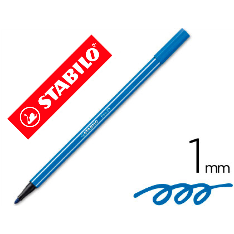 Rotulador stabilo acuarelable pen 68 azul marino punta gruesa 1mm
