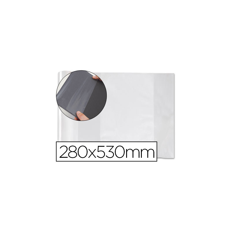 Forralibro pvc con solapa ajustable adhesivo 280x530 mm
