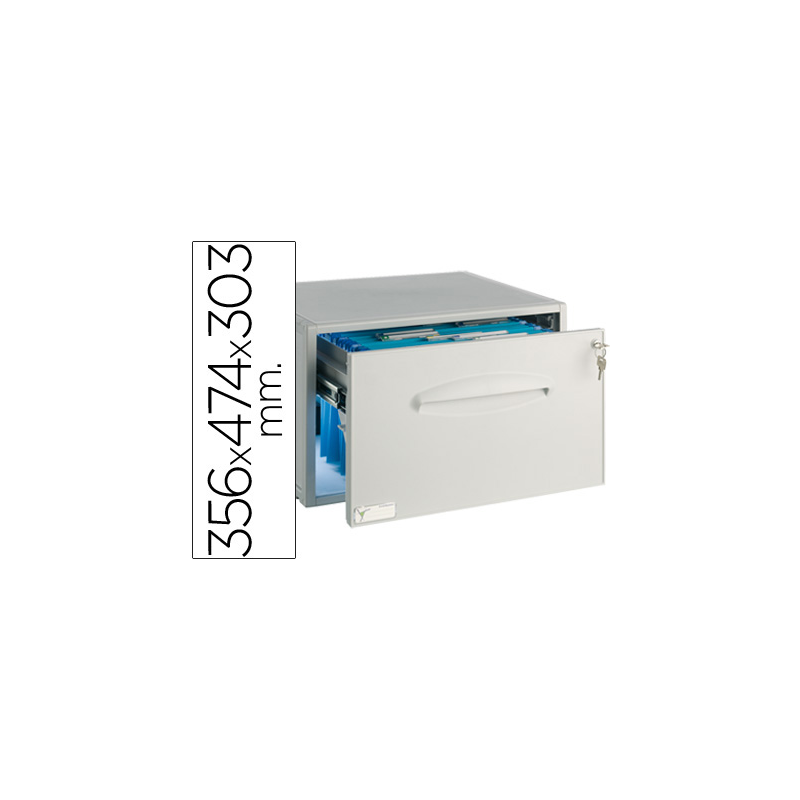 Archivador archisystem para carpetas colgantes con cerradura 356x474x303 mm color gris