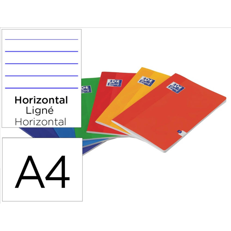 Libreta escolar oxford din a4 48 hojas rayado horizontal colores surtidos