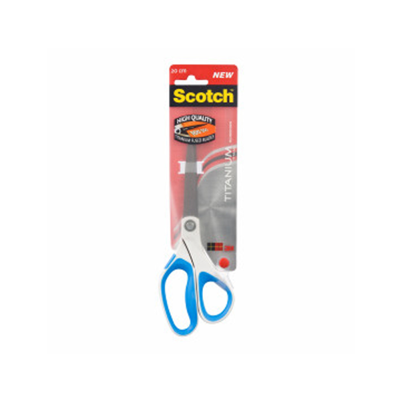 Tijera oficina scotch 20 cm titanio fundido mango ergonomico colores surtidos