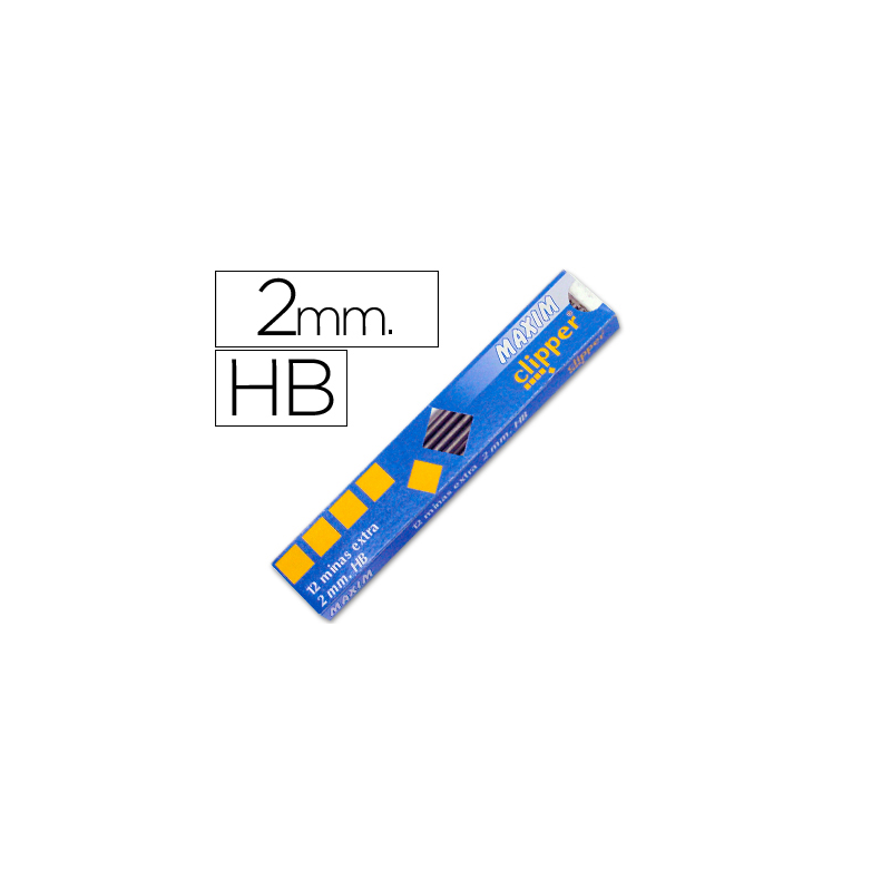 Minas maxim grafito 2 mm estuche de 12 minas
