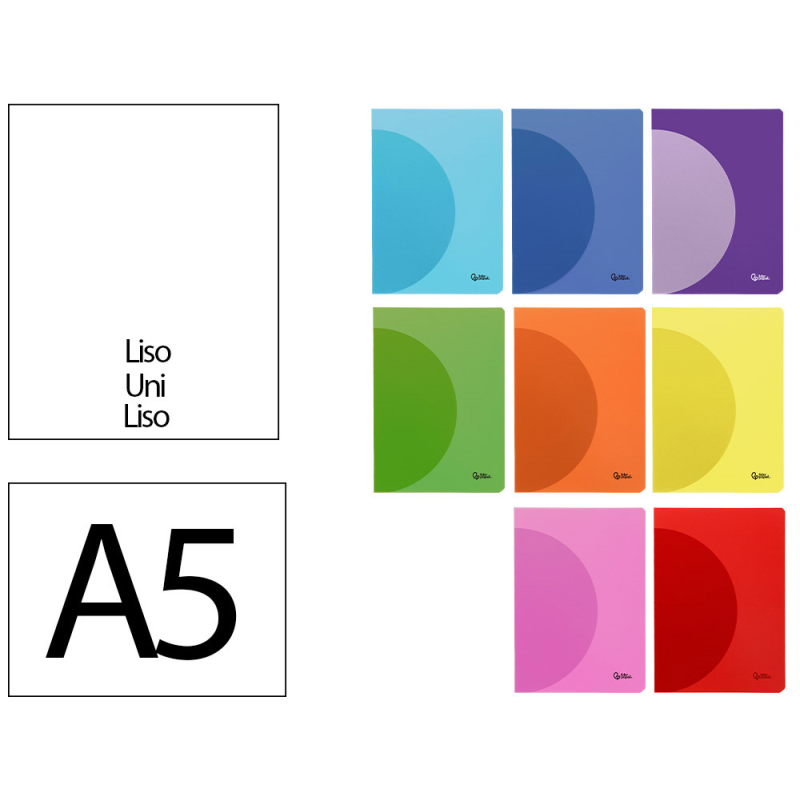 Libreta liderpapel 360 tapa de plastico a5 48 hojas 90gr lisa sin margen colores surtidos