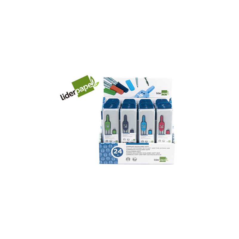 Compas liderpapel con mango extra soft colores surtidos