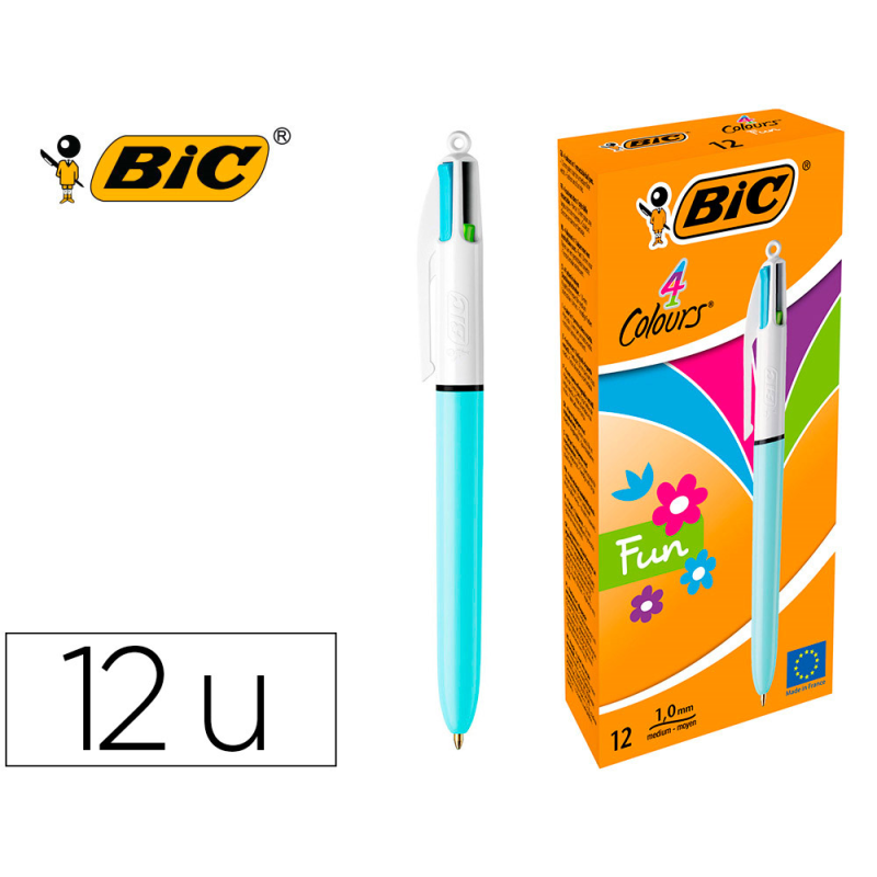 Boligrafo bic cuatro colores pastel edicion limitada