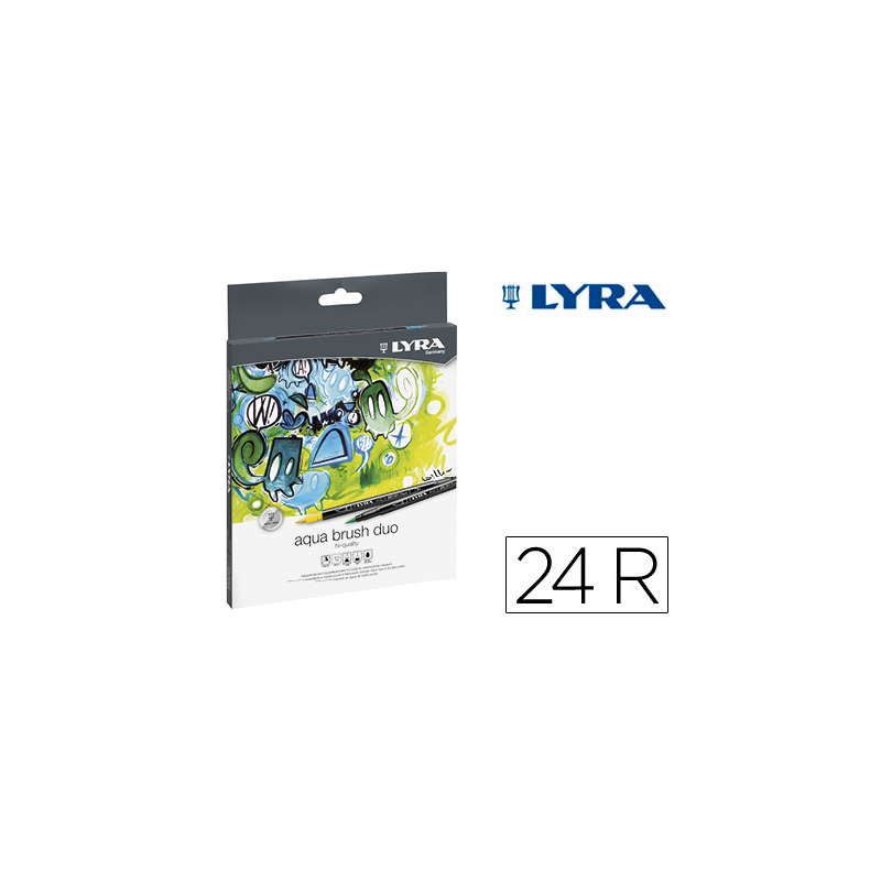 Rotulador lyra aqua brush duo caja de 24 colores