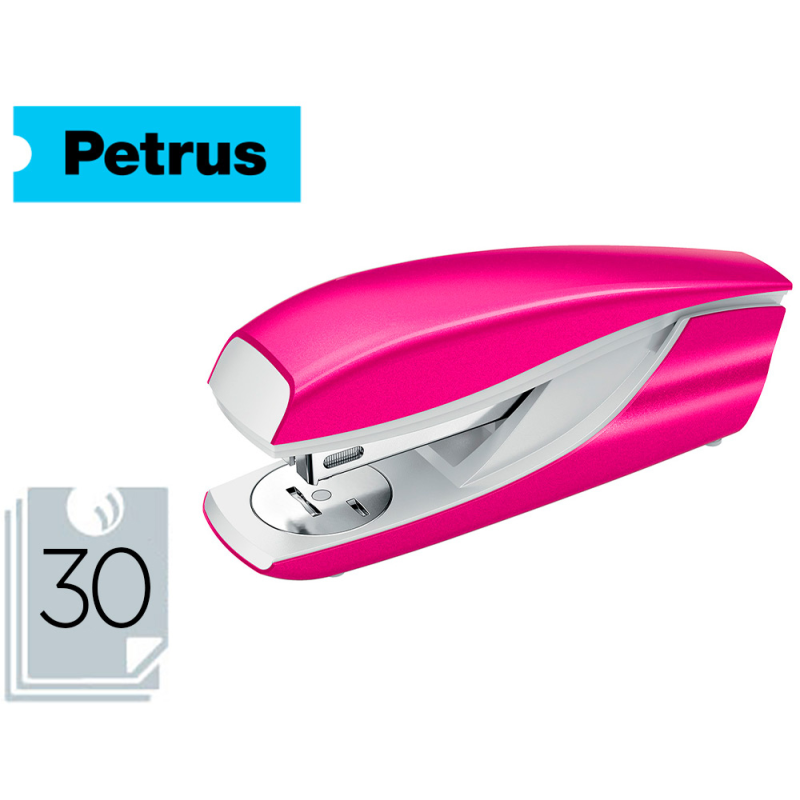 Grapadora petrus mod 635 wow fucsia metalizada capacidad 30 hojas