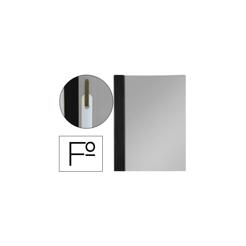 Carpeta dossier fastener pvc esselte folio negro