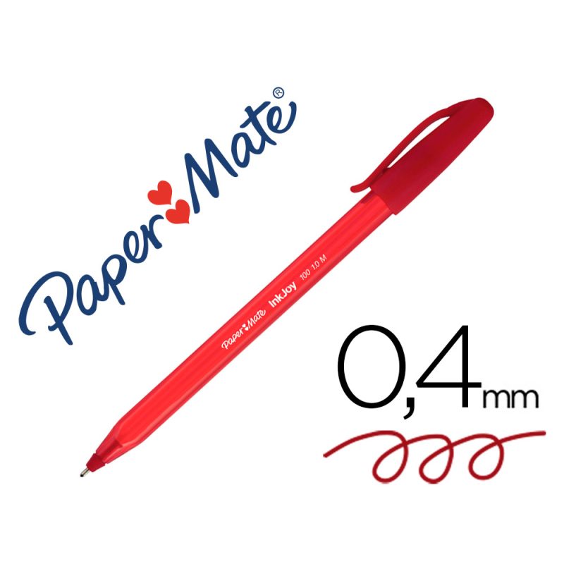 Boligrafo paper mate inkjoy 100 punta media trazo 1mm rojo
