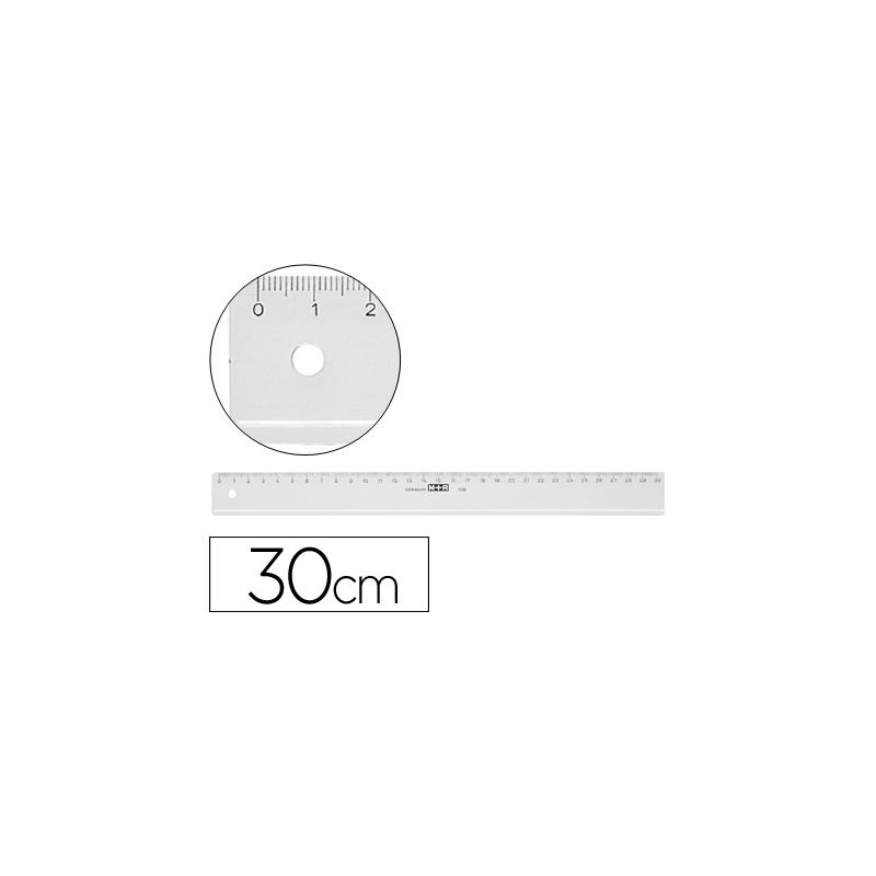 Regla m+r 30 cm plastico transparente