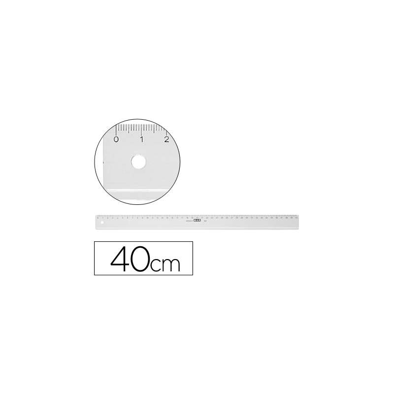 Regla m+r 40 cm plastico transparente