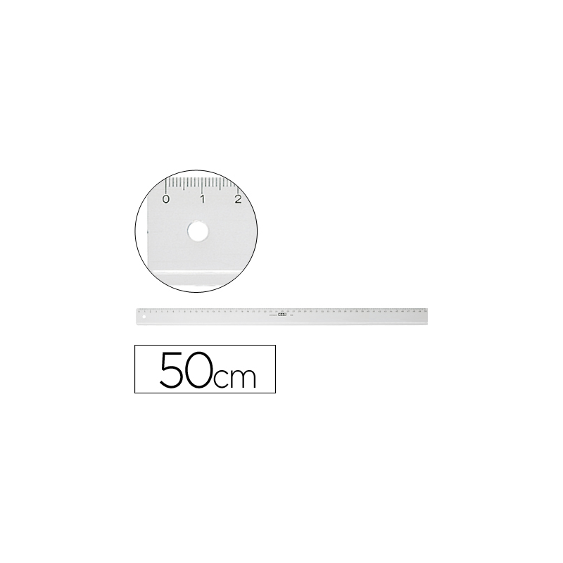 Regla m+r 50 cm plastico transparente