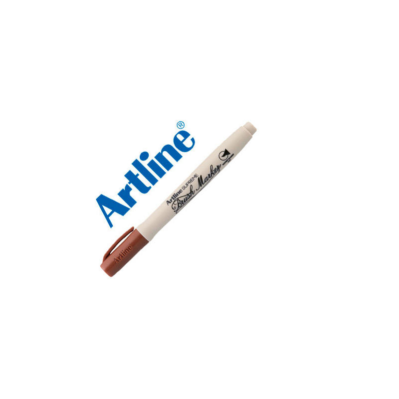 Rotulador artline supreme brush pintura base de agua punta tipo pincel trazo variable marron