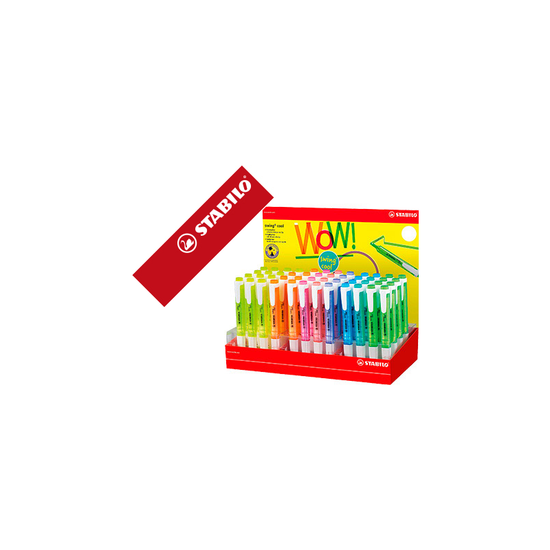Rotulador stabilo fluorescente swing cool expositor de 48 unidades colores surtidos