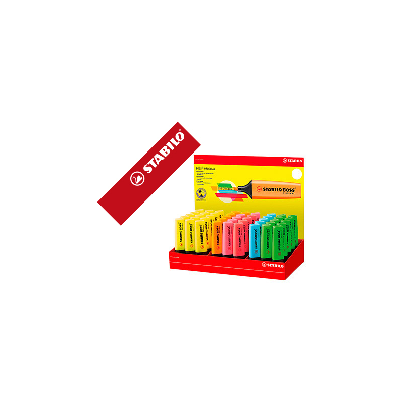 Rotulador stabilo boss fluorescente 70 expositor de 45 unidades colores surtidos