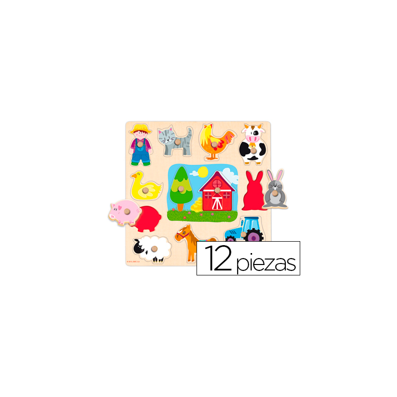 Puzle diset siluetas granja 12 piezas