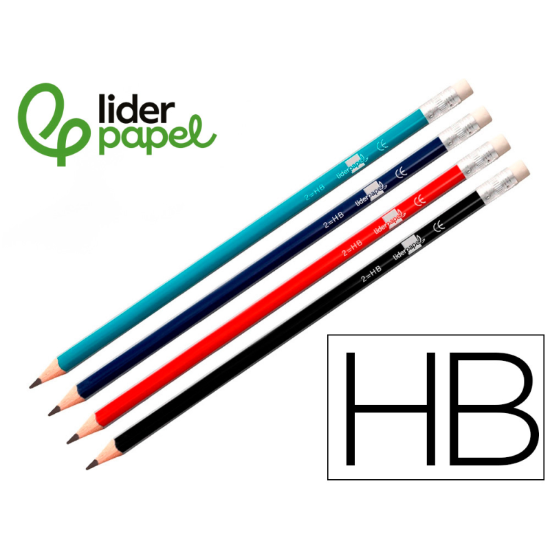 Lapices de grafito con goma liderpapel triangular