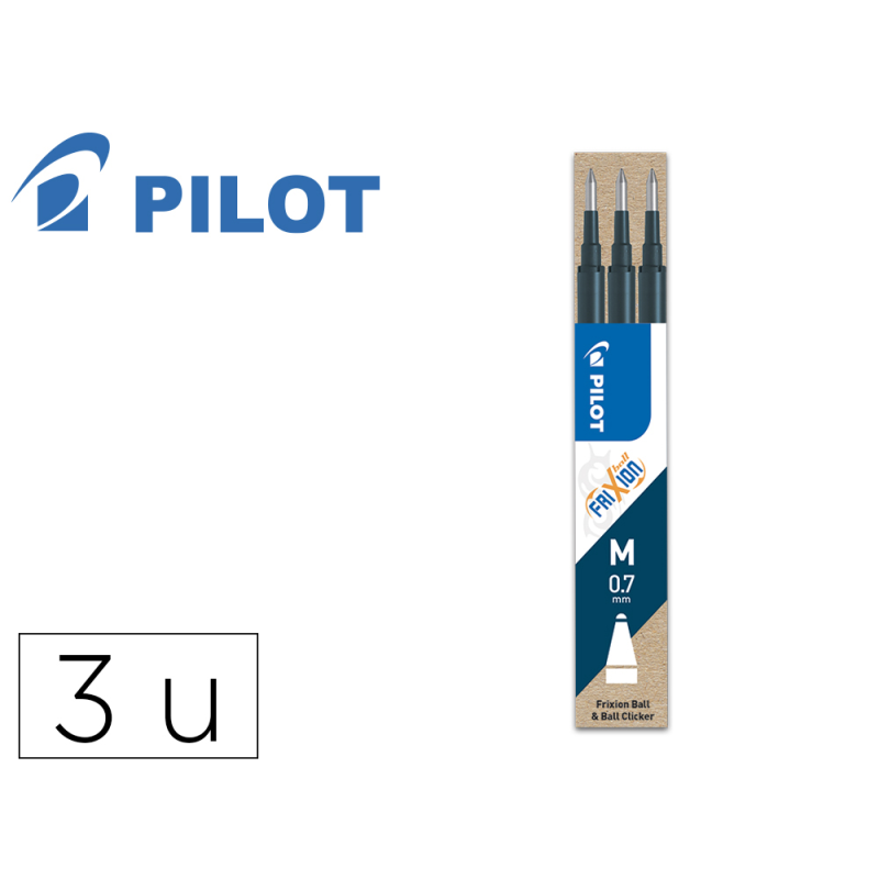 Recambio boligrafo pilot frixion ball negro caja de 3 unidades