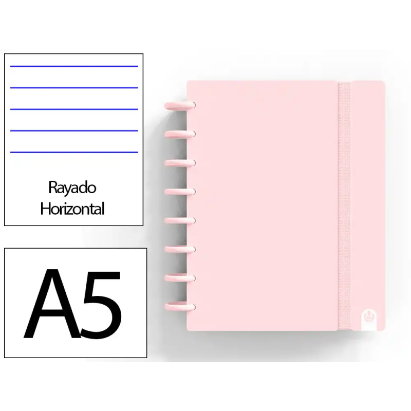 Cuaderno ingeniox foam a5 80h rayado horizontal rosa pastel