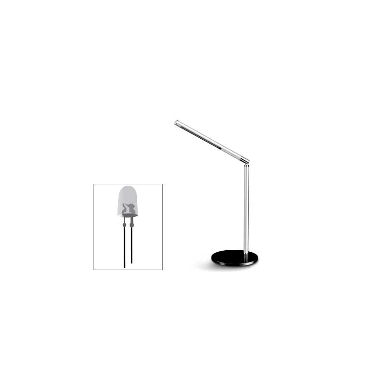 Lampara de escritorio cep led 4,92w 255lm brillo regulable cabeza giratoria 360º gris metalizado