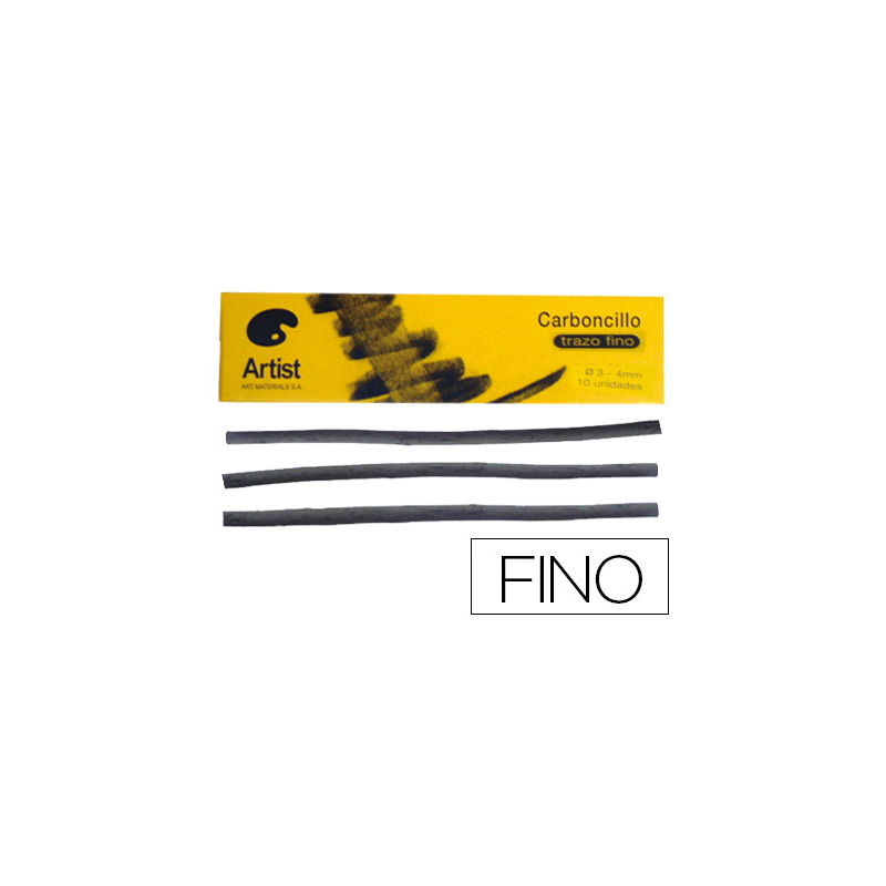 Carboncillo artist fino 3-4 mm caja de 10 unidades