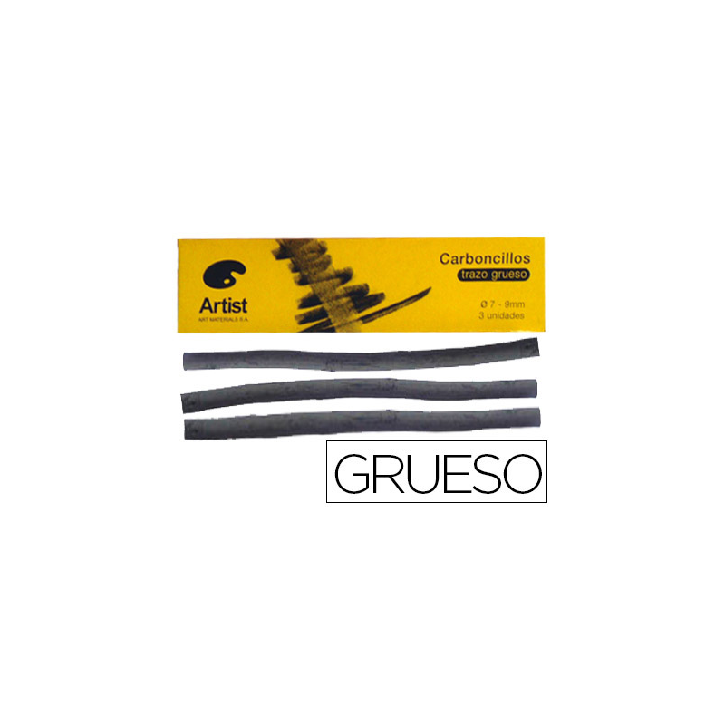 Carboncillo artist grueso 7-9 mm caja de 3 unidades