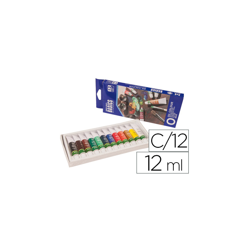 Pintura oleo artist caja carton de 12 colores surtidos tubo de 12 ml