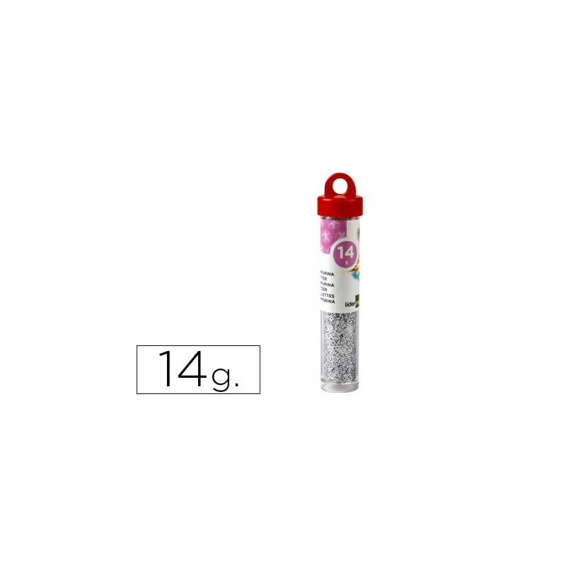 Purpurina liderpapel fantasia color plata bote de 14 gr
