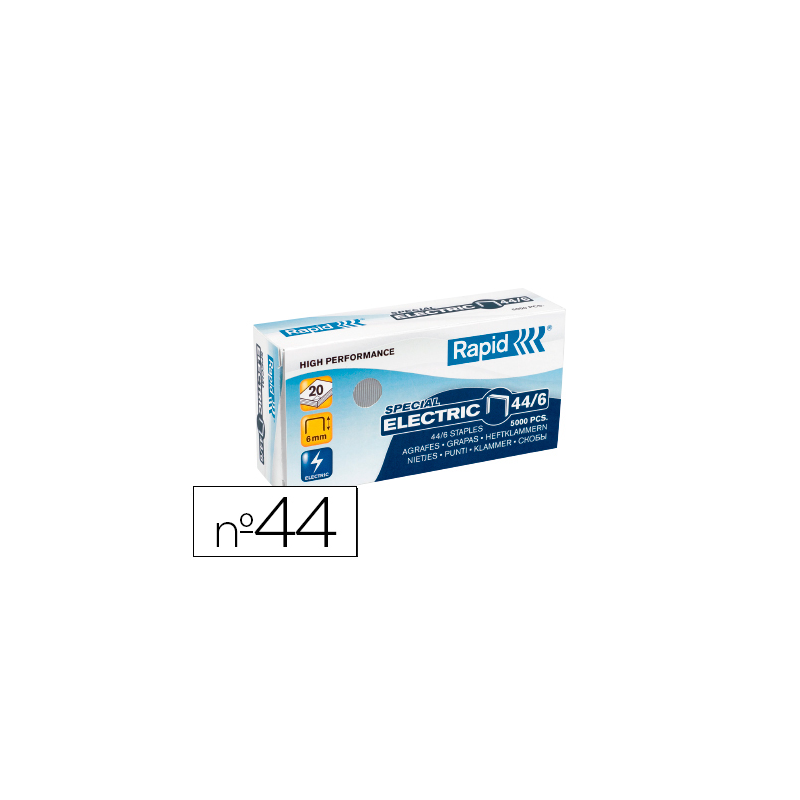 Grapas rapid nº 44/6 galvanizada caja de 5000 unidades