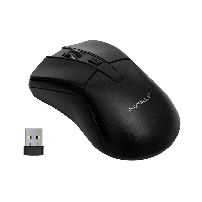 Raton q-connect optico 1000 dpi inalambrico nano receptor usb 2,4 ghz negro