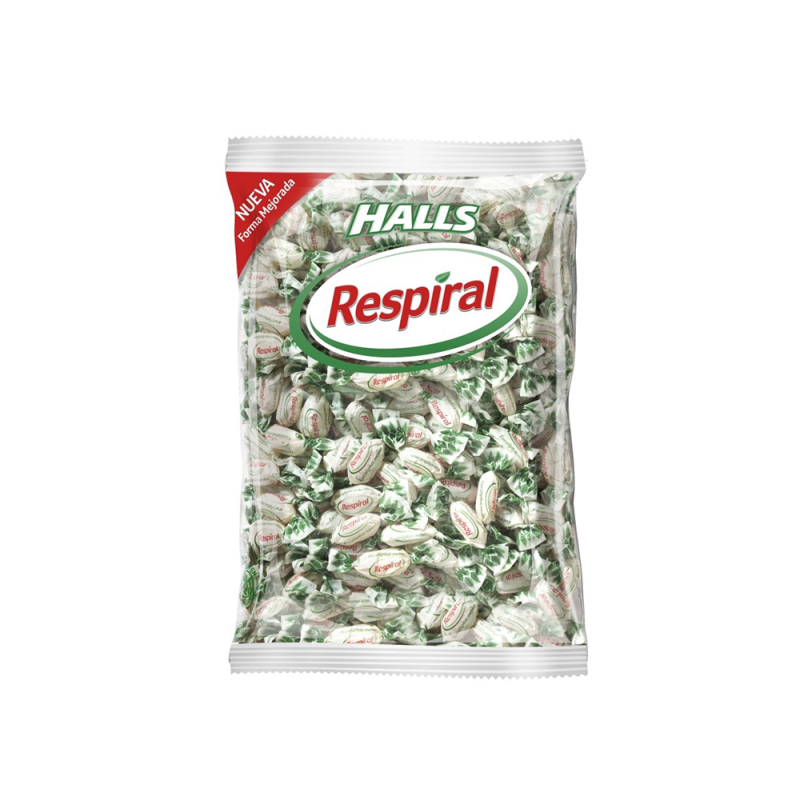 Caramelos halls respiral sabor menta eucalipto bolsa de 1 kg