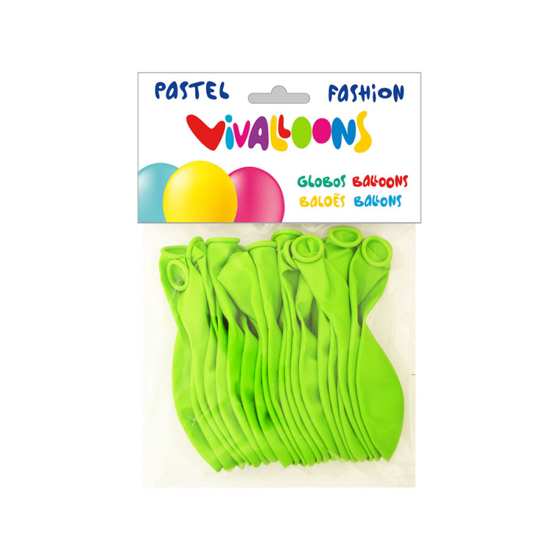 Globo 100% latex biodegradable verde pistacho bolsa de 20 unidades
