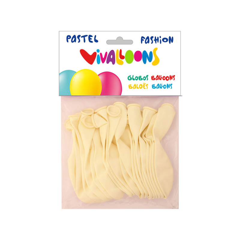 Globo 100% latex biodegradable blanco bolsa de 20 unidades