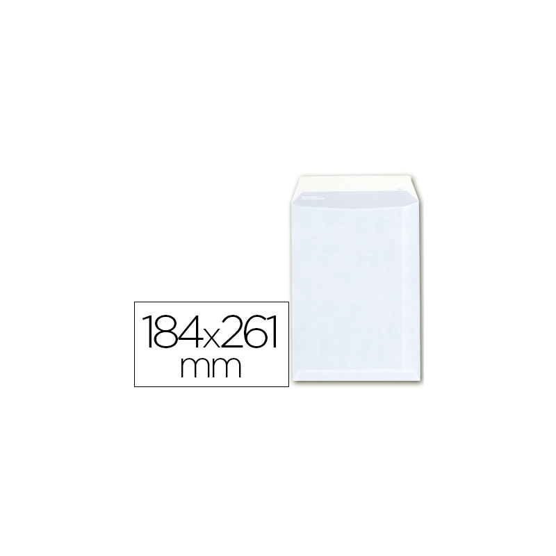 Sobre liderpapel bolsa a-6 offset blanco 100 gr 184x261 mm con tira de silicona caja de 250 unidades