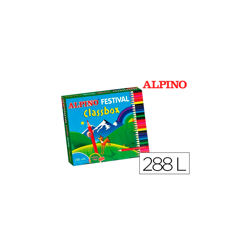 Lapices de colores alpino festival classbox caja de 288 unidades 12 colores surtidos
