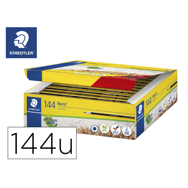 Lapices de grafito staedtler noris n.2 hb class pack de 144 unidades