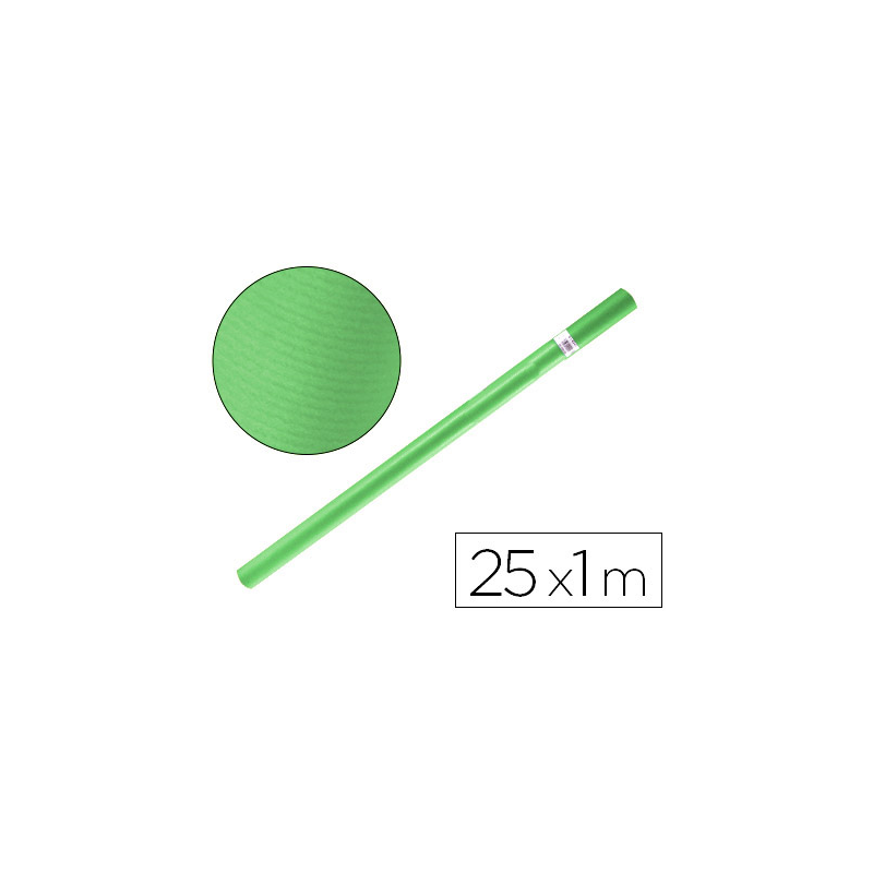 Papel kraft liderpapel verde rollo 25x1 mt