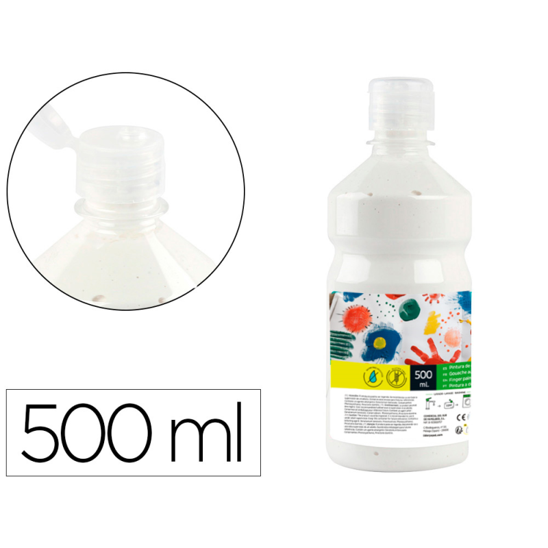 Tempera liquida liderpapel escolar 500 ml blanco