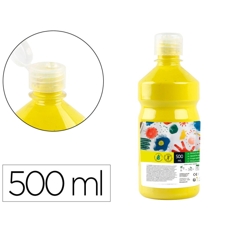 Tempera liquida liderpapel escolar 500 ml amarillo limon