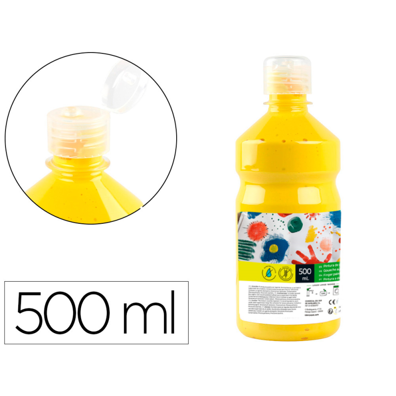 Tempera liquida liderpapel escolar 500 ml amarillo