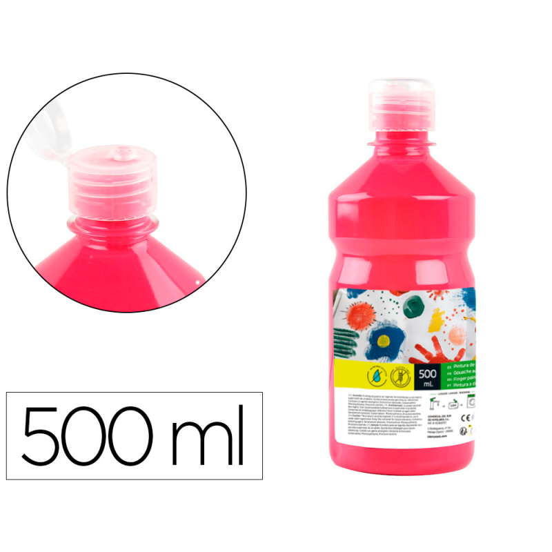 Tempera liquida liderpapel escolar 500 ml fucsia