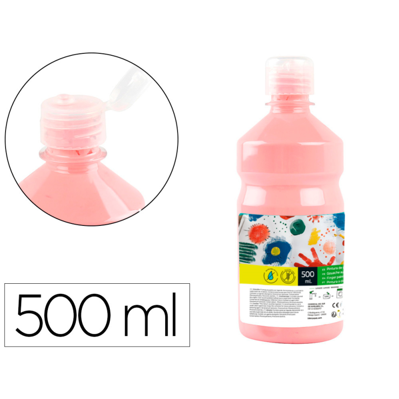 Tempera liquida liderpapel escolar 500 ml rosa